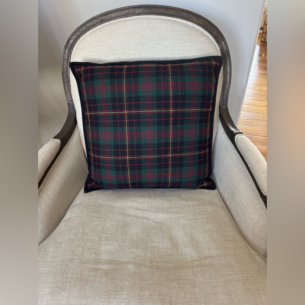EUC Ralph Lauren Green and Black Wool Tartan Blend Pillow